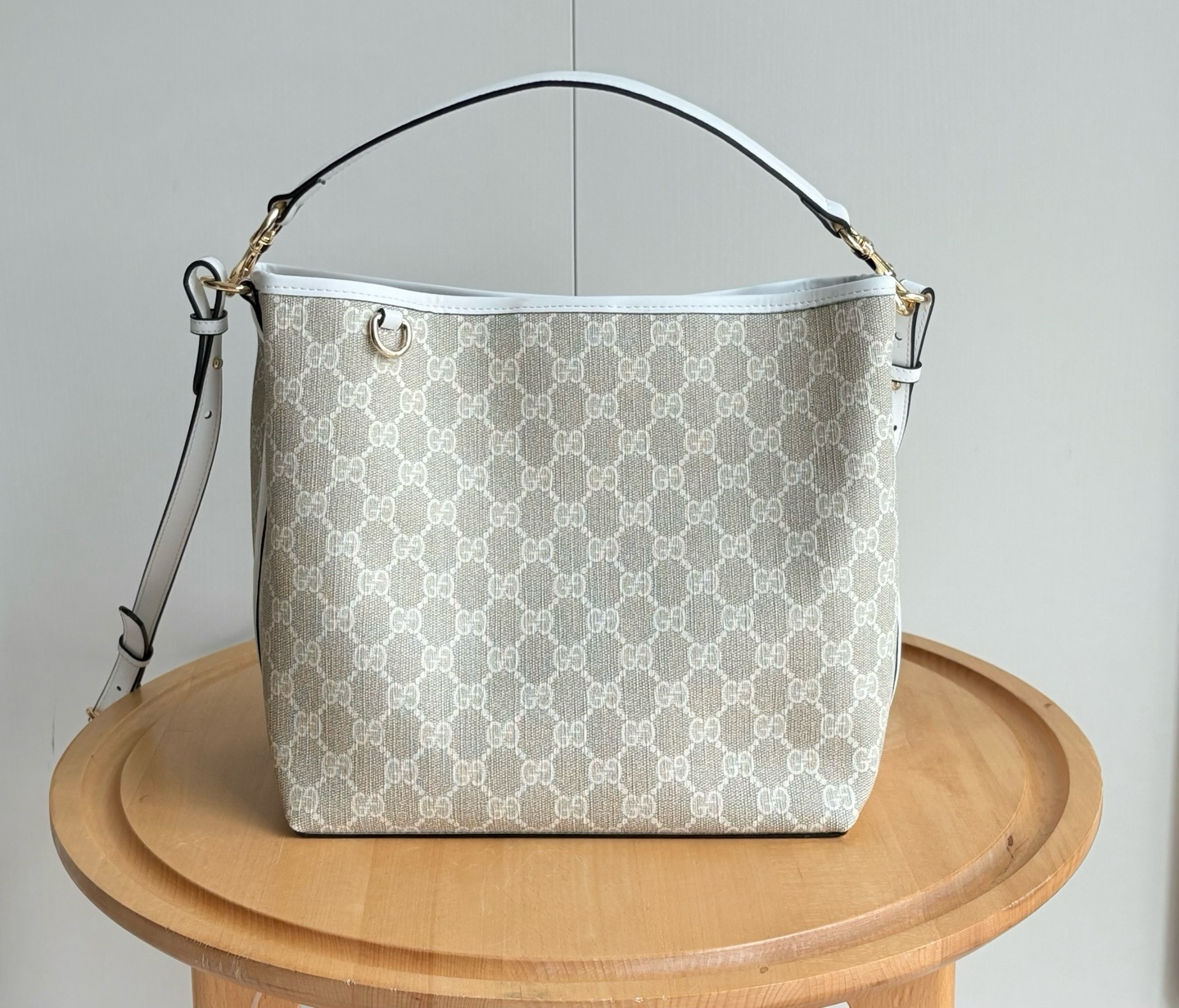 Double-G GG Emblem Bucket Bag - Off white - Gorchic - $120.99