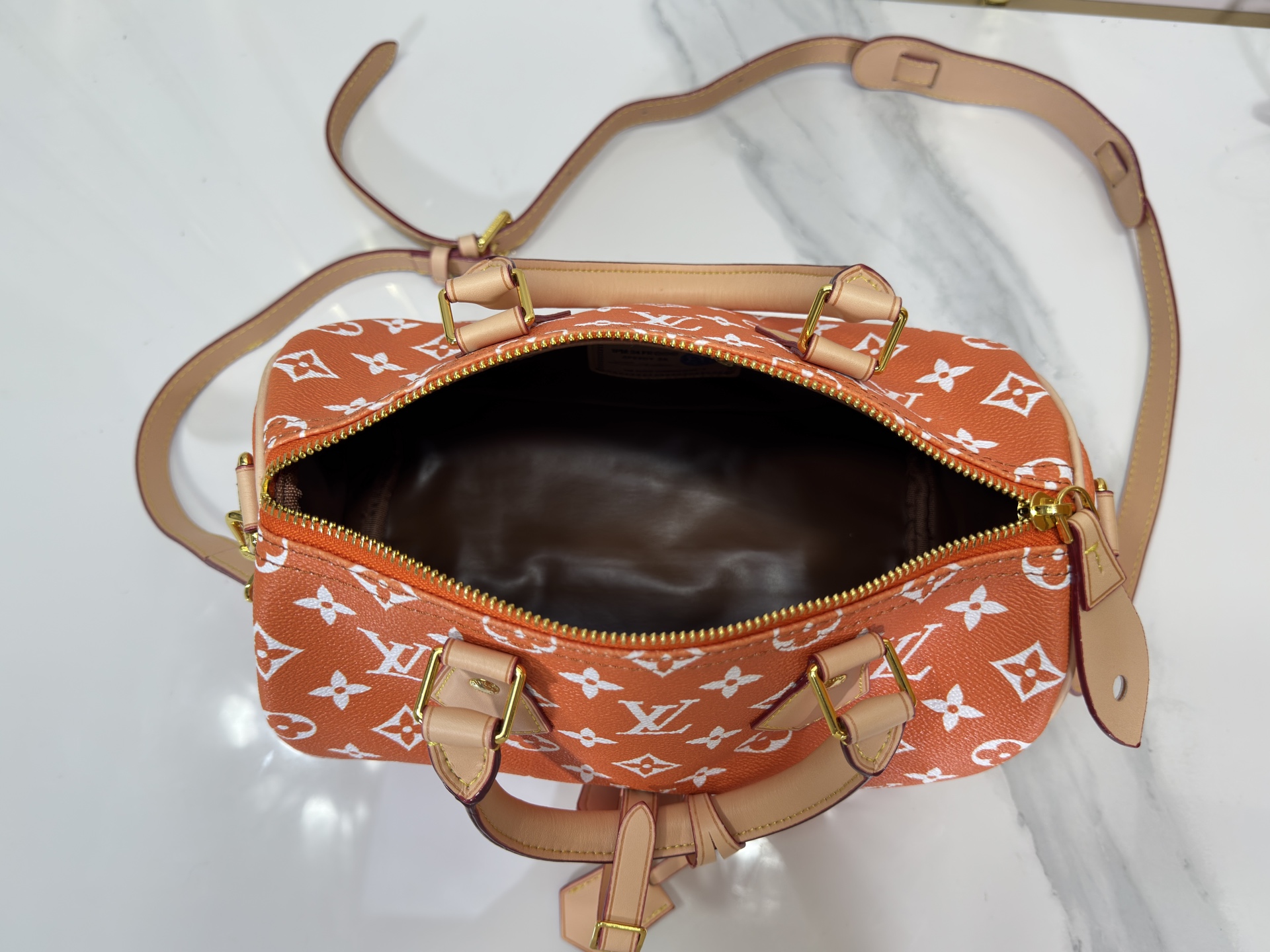 Designer Speedy P9 Bandoulière 40  Summer Peach - Bag - Gorchic - $141.99