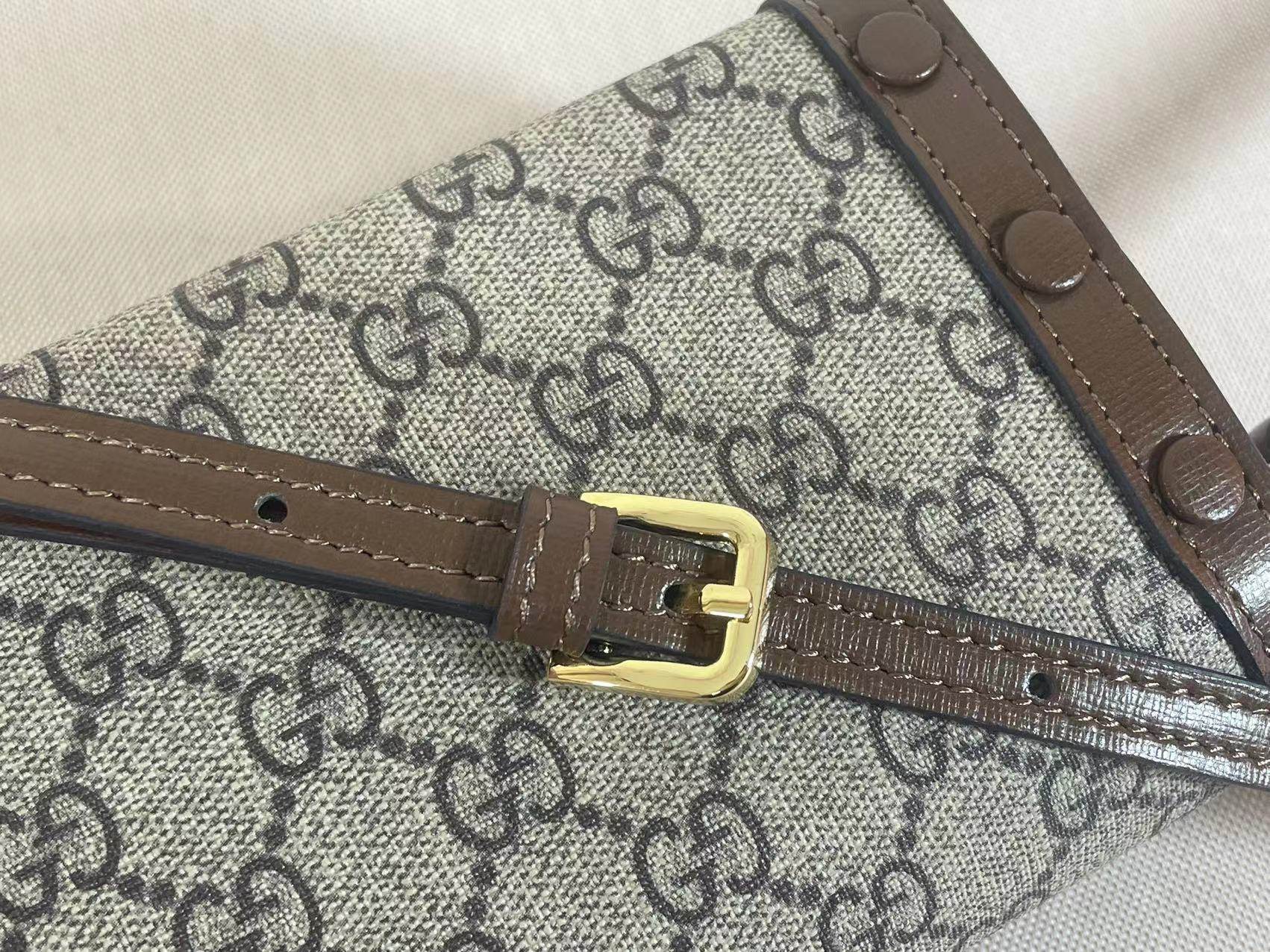 Double-G Horsebit 1955 series mini handbag GG Supreme canvas - Ebony - Gorchic - $112.99