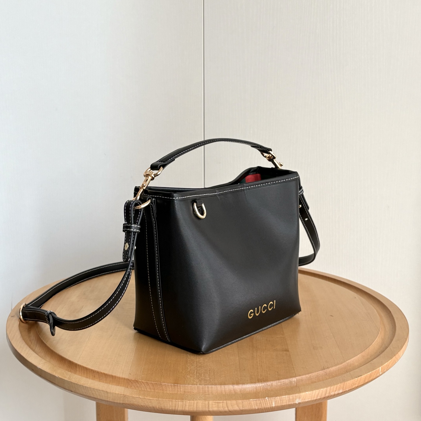 Double-G GG Emblem Bucket Bag - Black - Gorchic - $120.99