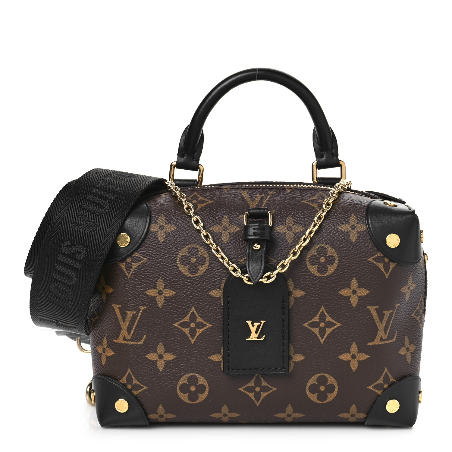 Designer Monogram Petite Malle Souple - Black - Gorchic - $118.99