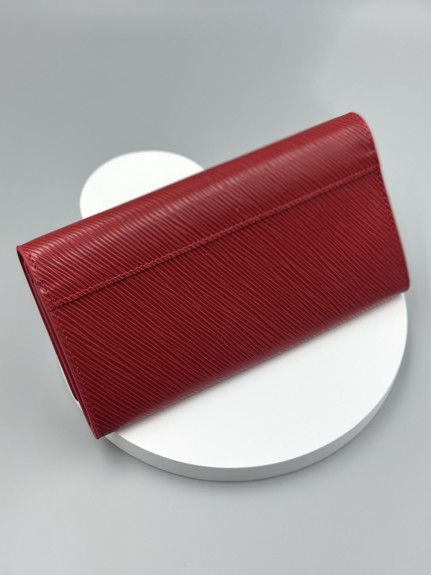 Designer Red Epi Leather Twist Wallet - Silver - Gorchic - $94.99