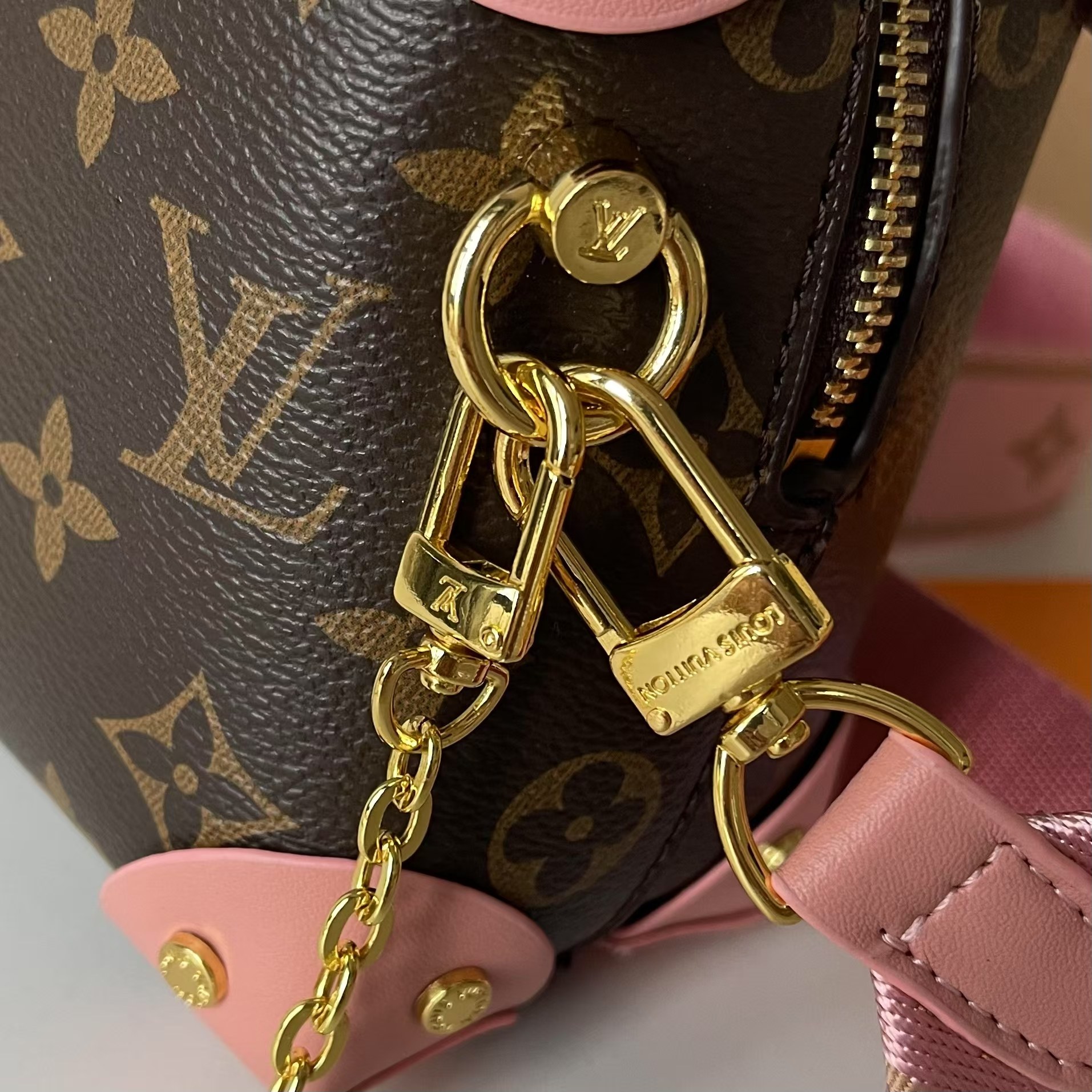 Designer Monogram Petite Malle Souple - Peach - Gorchic - $118.99