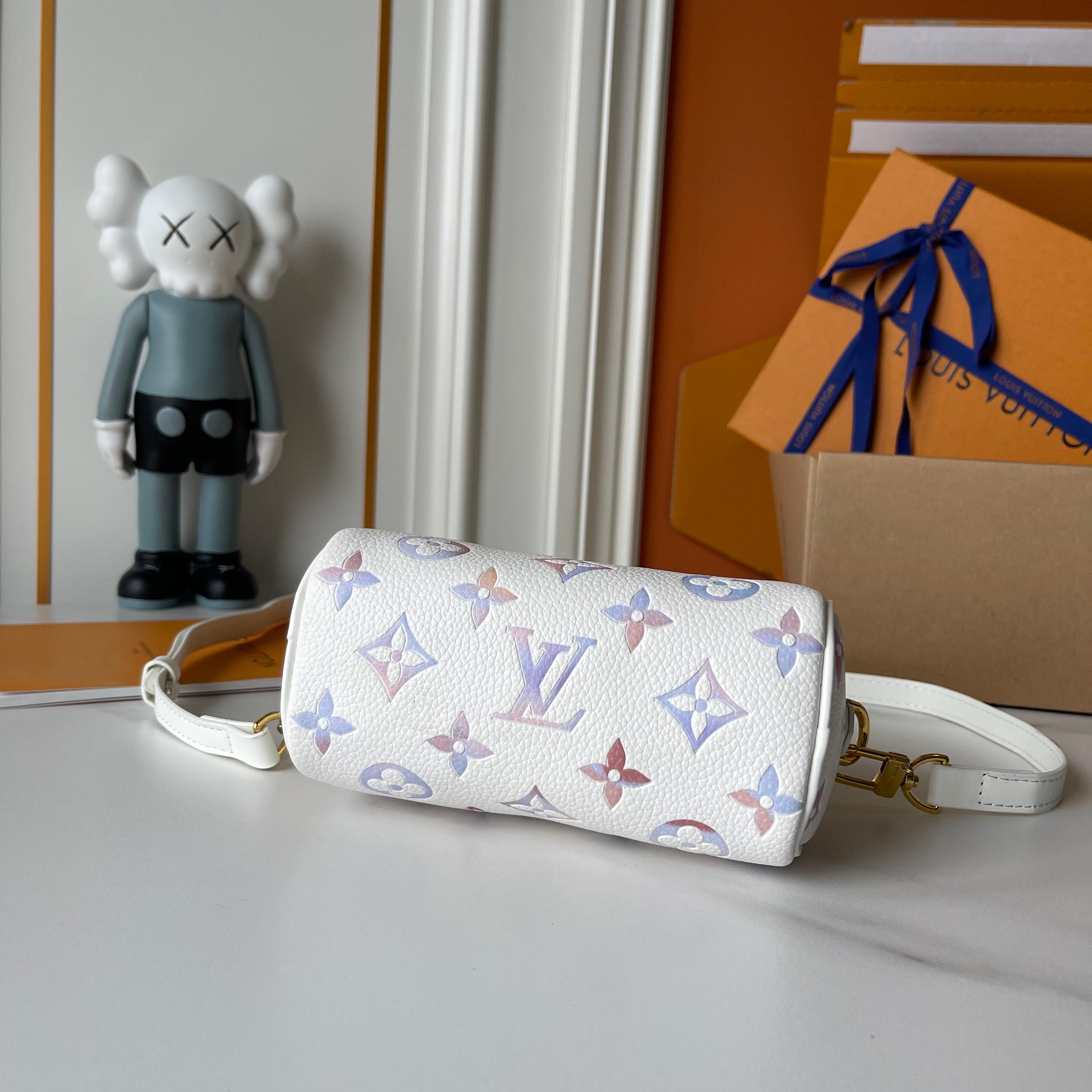 Designer Nano Speedy Embossed Grained Cowhide Leather - Dream Beige - Gorchic - $112.99