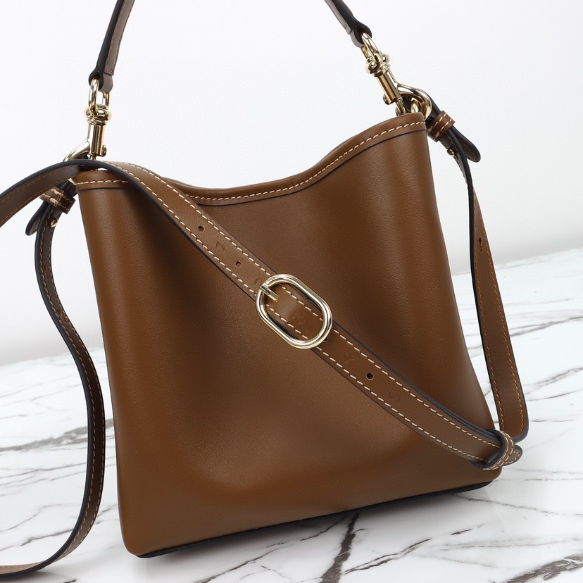 Double-G GG Emblem Mini Bucket Bag - Brown - Gorchic - $124.99