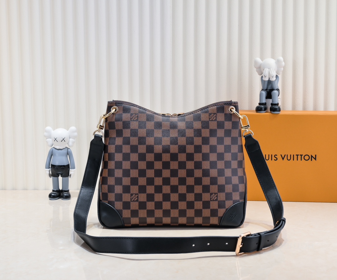 Designer Damier Ebene Odeon Bag - Black - Gorchic - $134.99