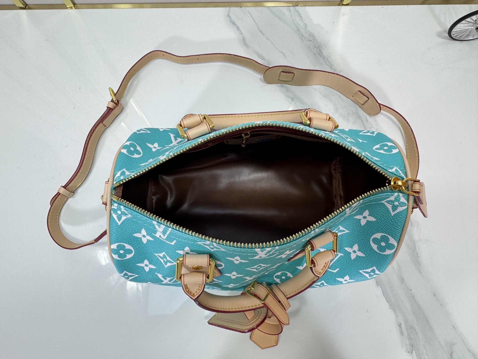 Designer Speedy P9 Bandoulière 50  Turquoise - Bag - Gorchic - $161.99