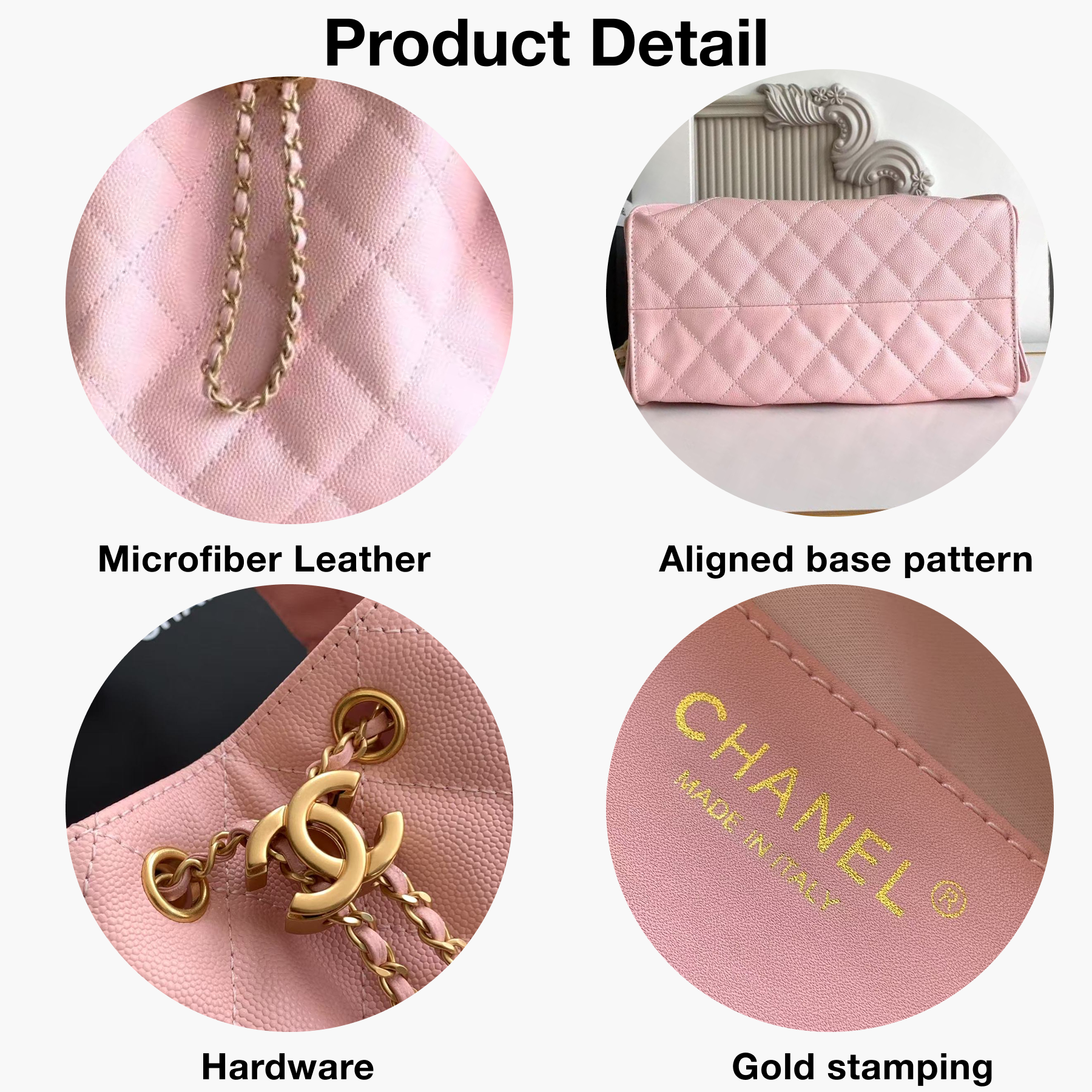 CC Inspired 25 Small Handbag Grained Calfskin & Gold-Tone Metal Pink -Bag - Gorchic - $152.99