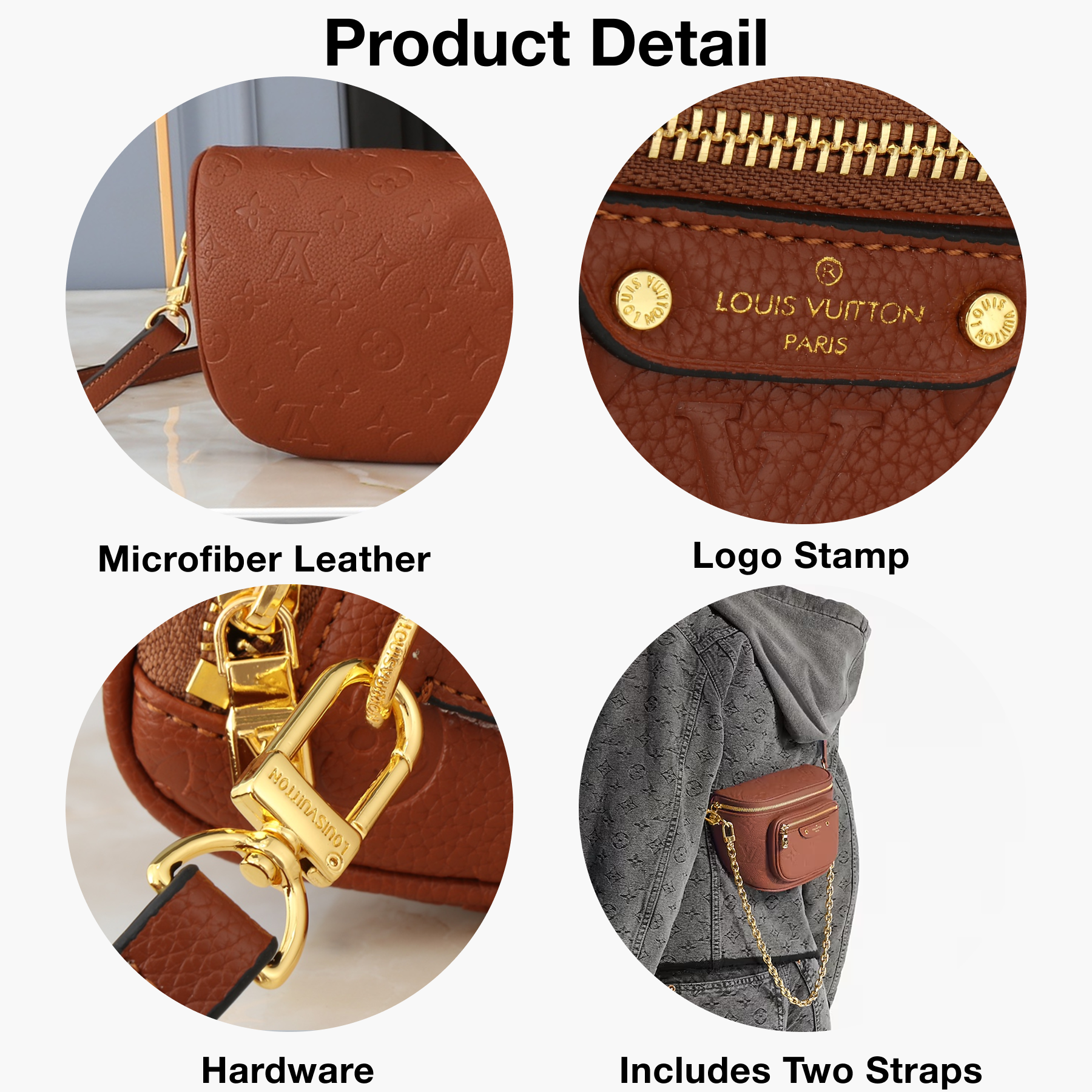 Designer Monogram Mini Bumbag Brown Bag - Gorchic - $117.99