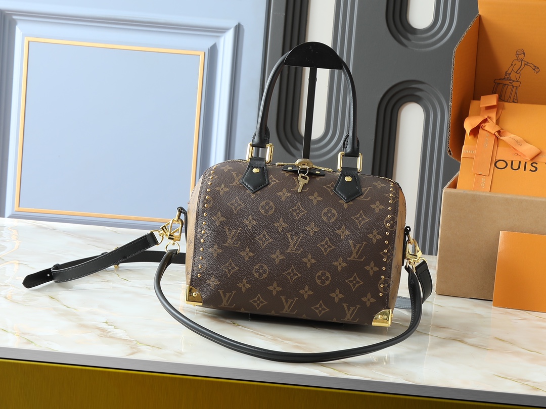 Designer Speedy Trunk 25 Handbag - Brown - Gorchic - $134.99