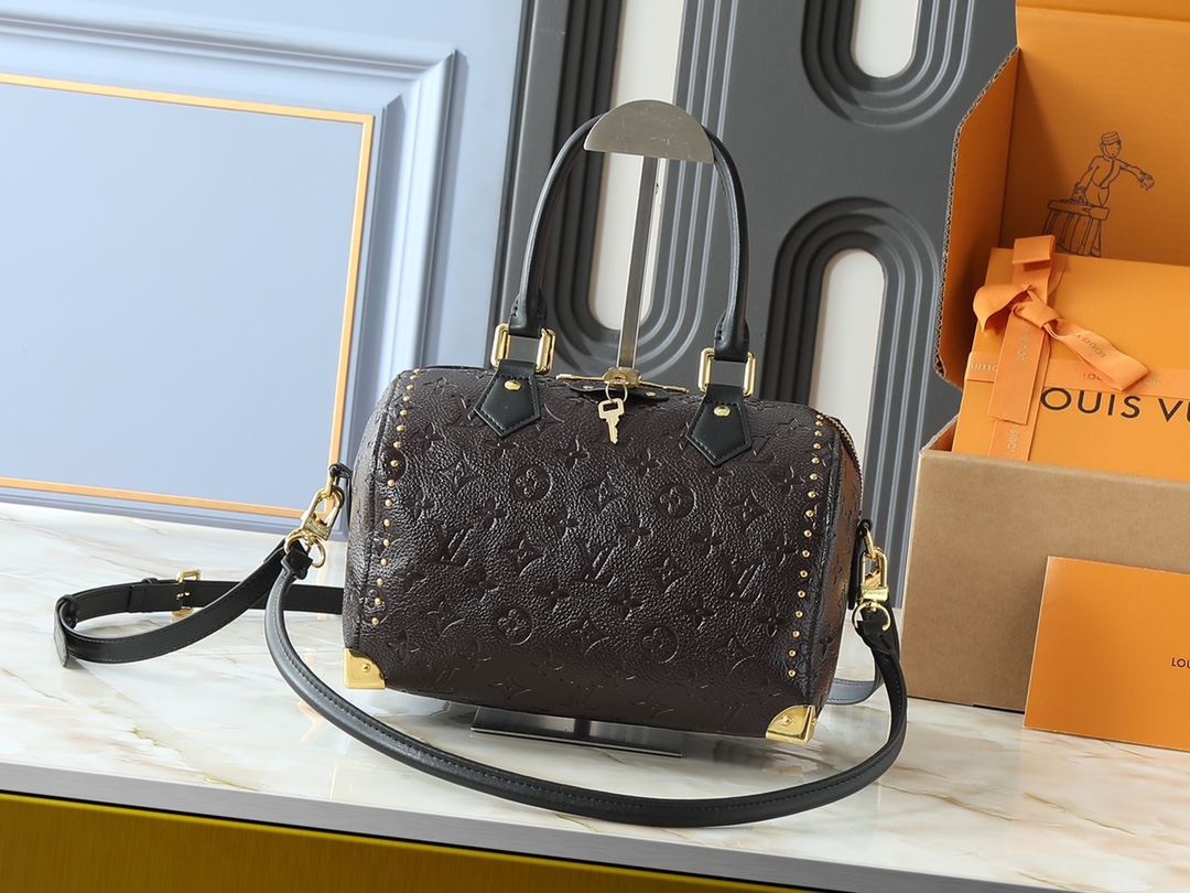 Designer Speedy Trunk 25 Handbag - Acajou - Gorchic - $130.99