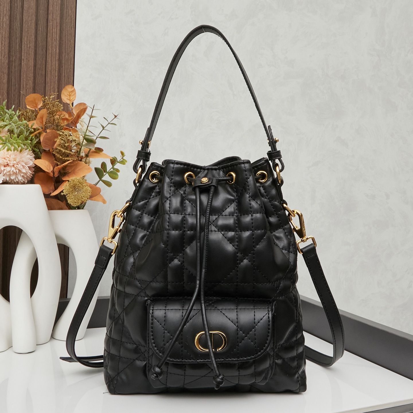 D-Inspired Caro Bucket Bag - Black - Gorchic - $144.99
