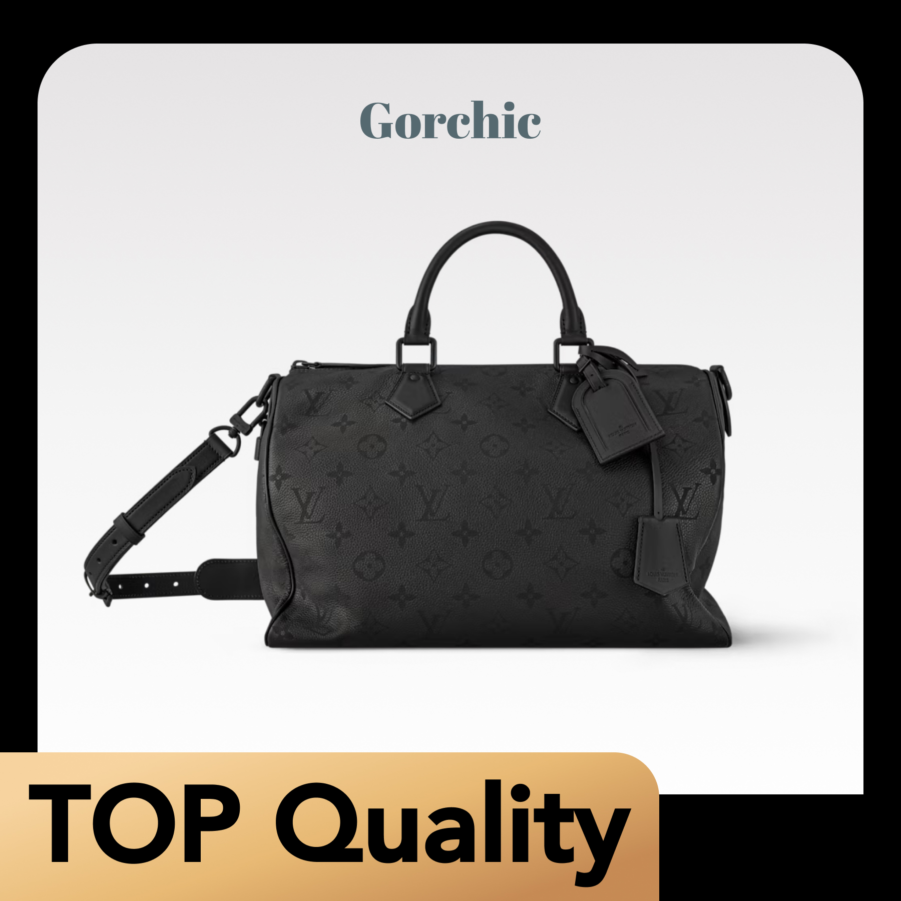 [TOP]Designer Speedy P9 Bandoulière 40  Ultra Black - Bag - Gorchic - $713.99