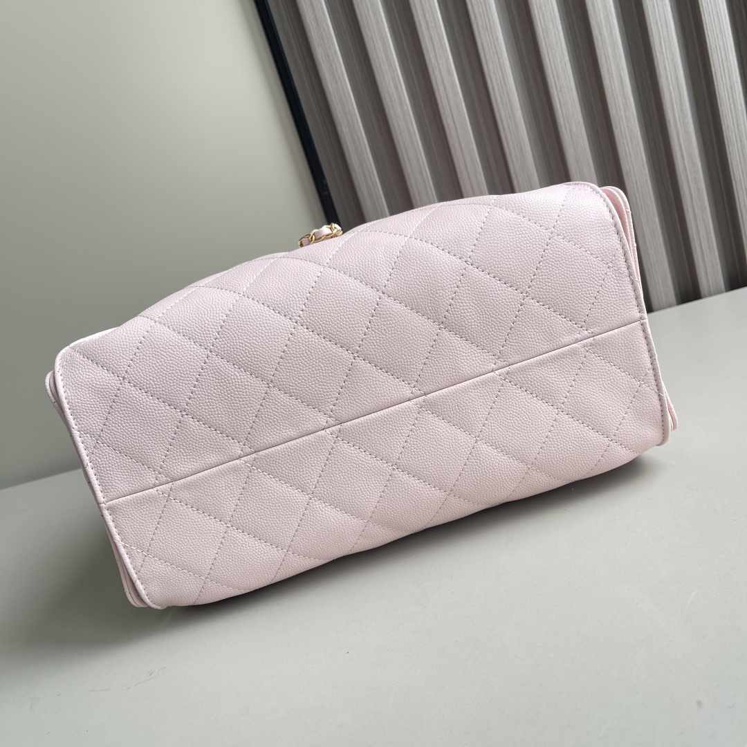 [TOP]CC Inspired 25 Small Handbag Grained Calfskin & Gold-Tone Metal Pink -Bag - Gorchic - $419.99