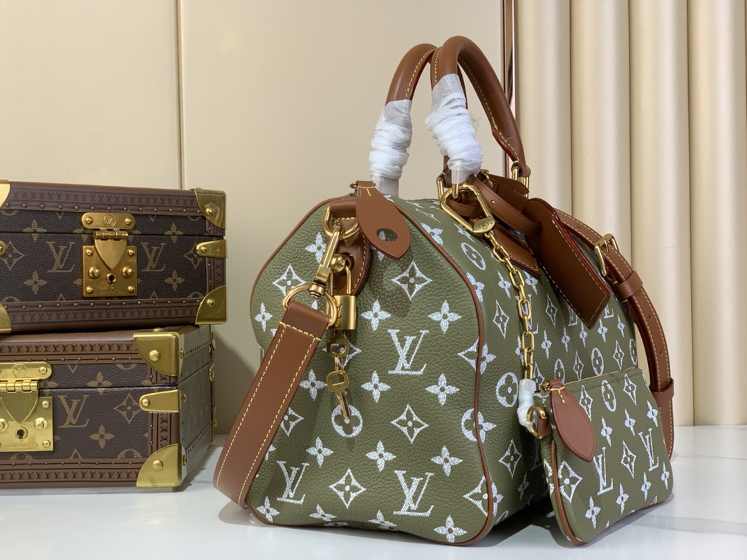 [TOP]Designer SPEEDY P9 BANDOULIERE 30 HANDBAG Green Sancha - Bag - Gorchic - $659.99