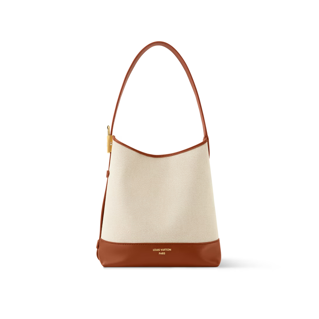 Designer Low Key Hobo PM Hangbag - Ecru/Cognac - Gorchic - $126.99