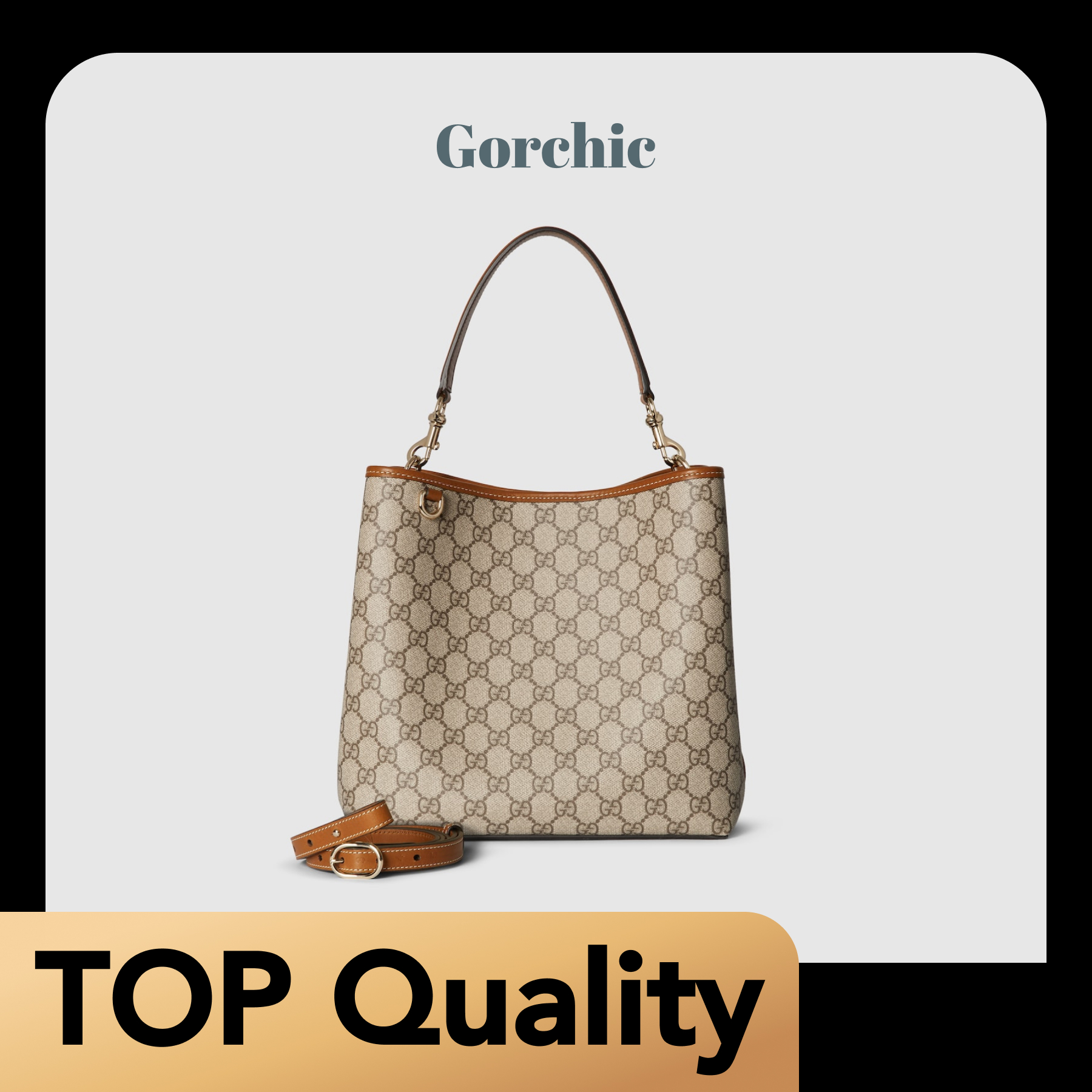 [TOP]Double-G GG Emblem bucket bag - Medium - Gorchic - $312.99