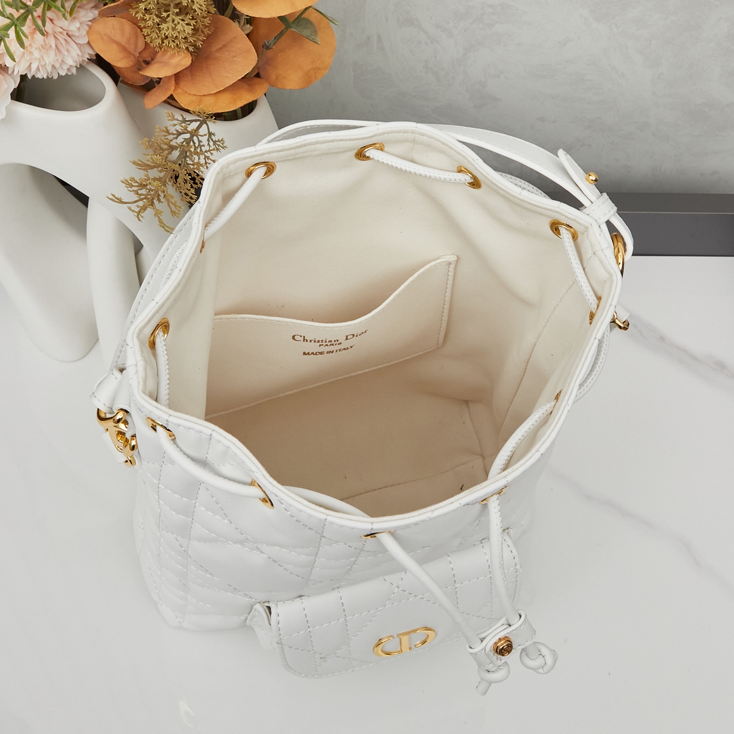 D-Inspired Caro Bucket Bag - White - Gorchic - $144.99
