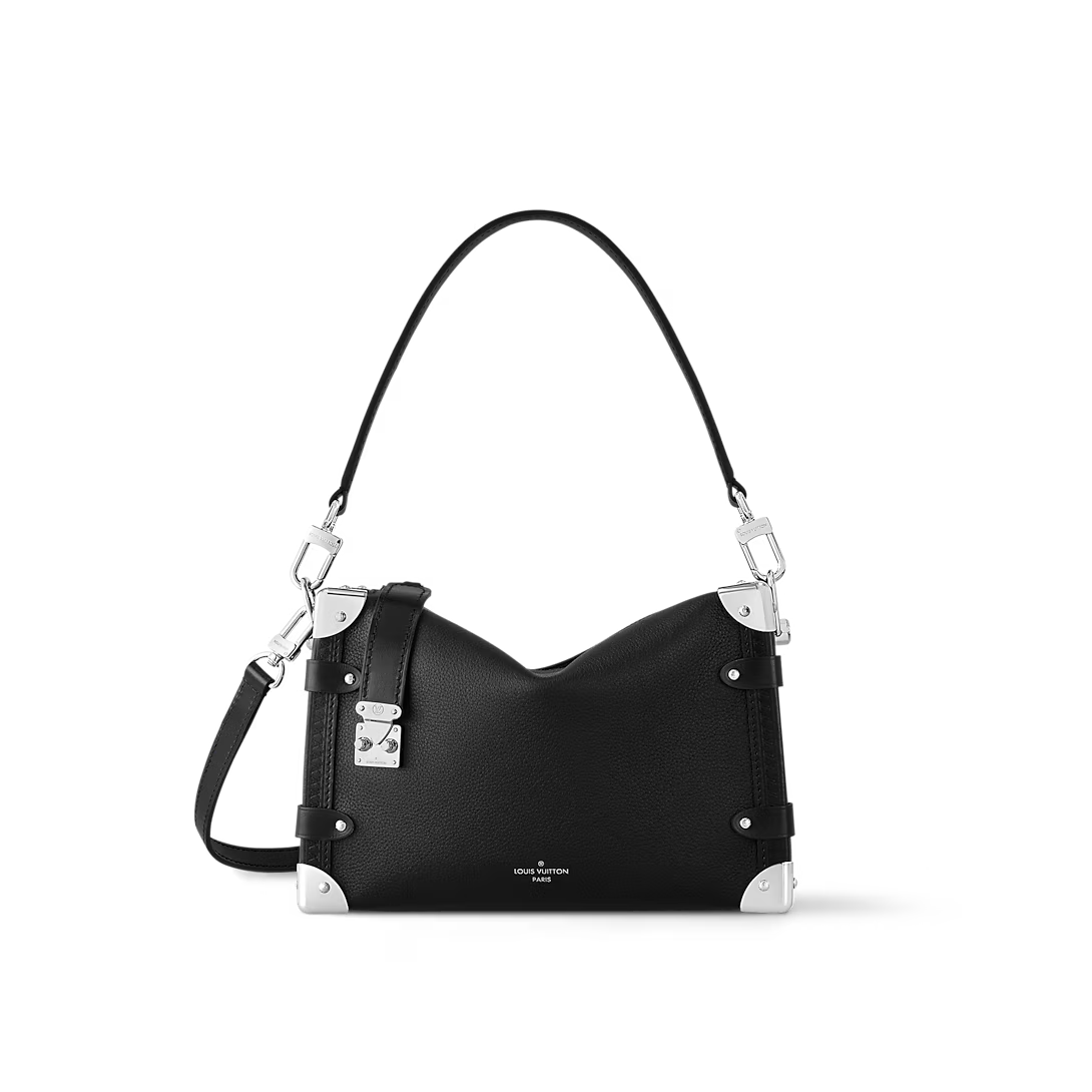 Designer Side Trunk MM Handbag - Black - Gorchic - $136.99