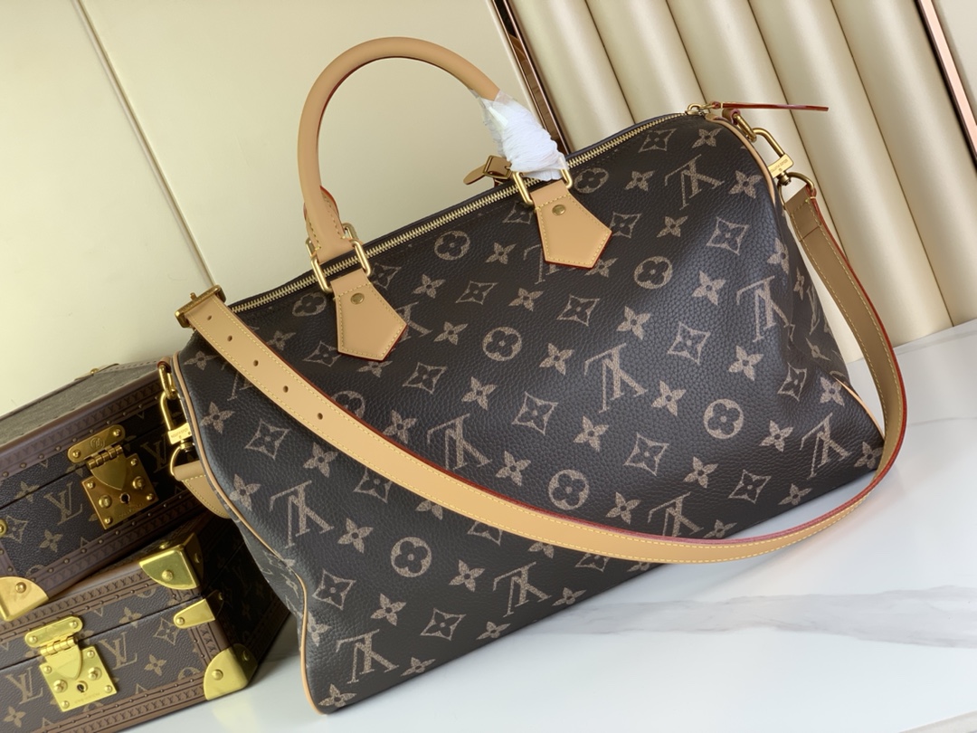 [TOP]Designer Speedy P9 Bandoulière 50 - Brown - Bag - Gorchic - $713.99