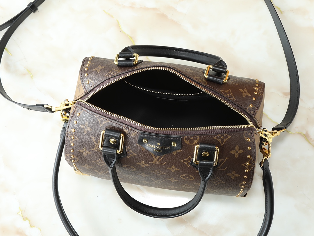 Designer Speedy Trunk 25 Handbag - Brown - Gorchic - $134.99