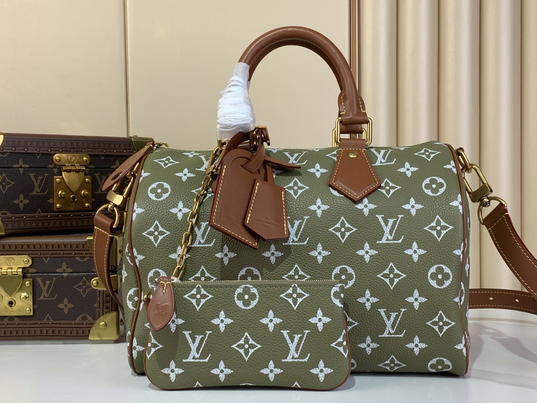 [TOP]Designer SPEEDY P9 BANDOULIERE 30 HANDBAG Green Sancha - Bag - Gorchic - $659.99