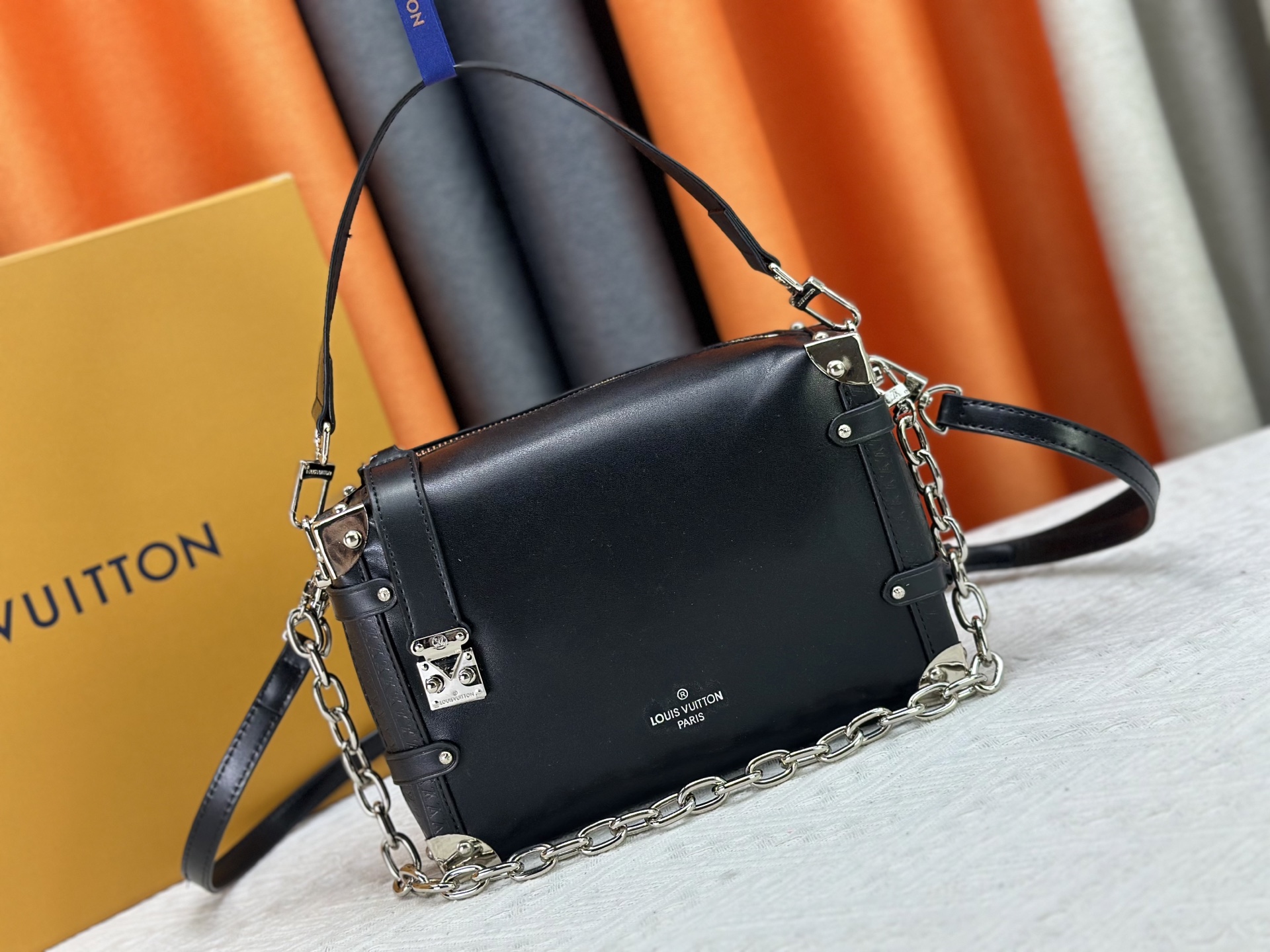 Designer Side Trunk MM Handbag - Black - Gorchic - $136.99