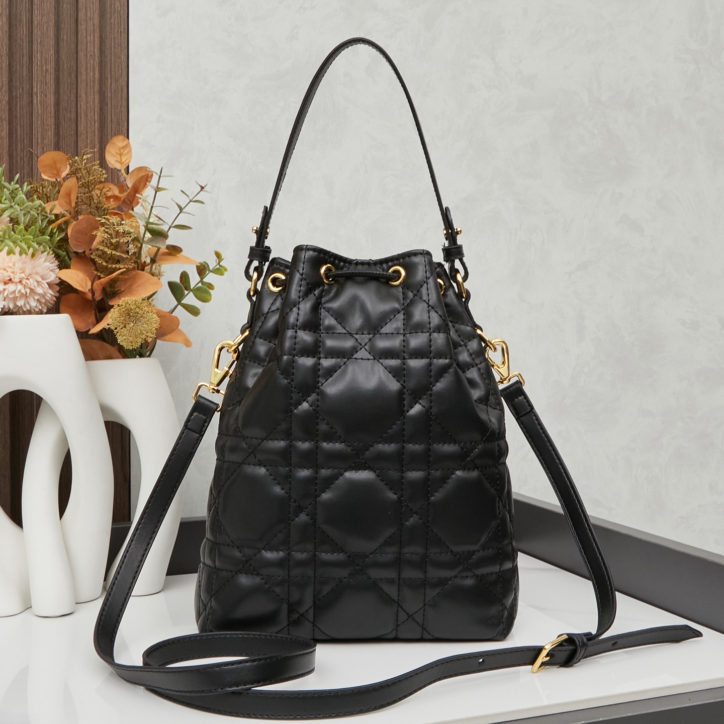 D-Inspired Caro Bucket Bag - Black - Gorchic - $144.99