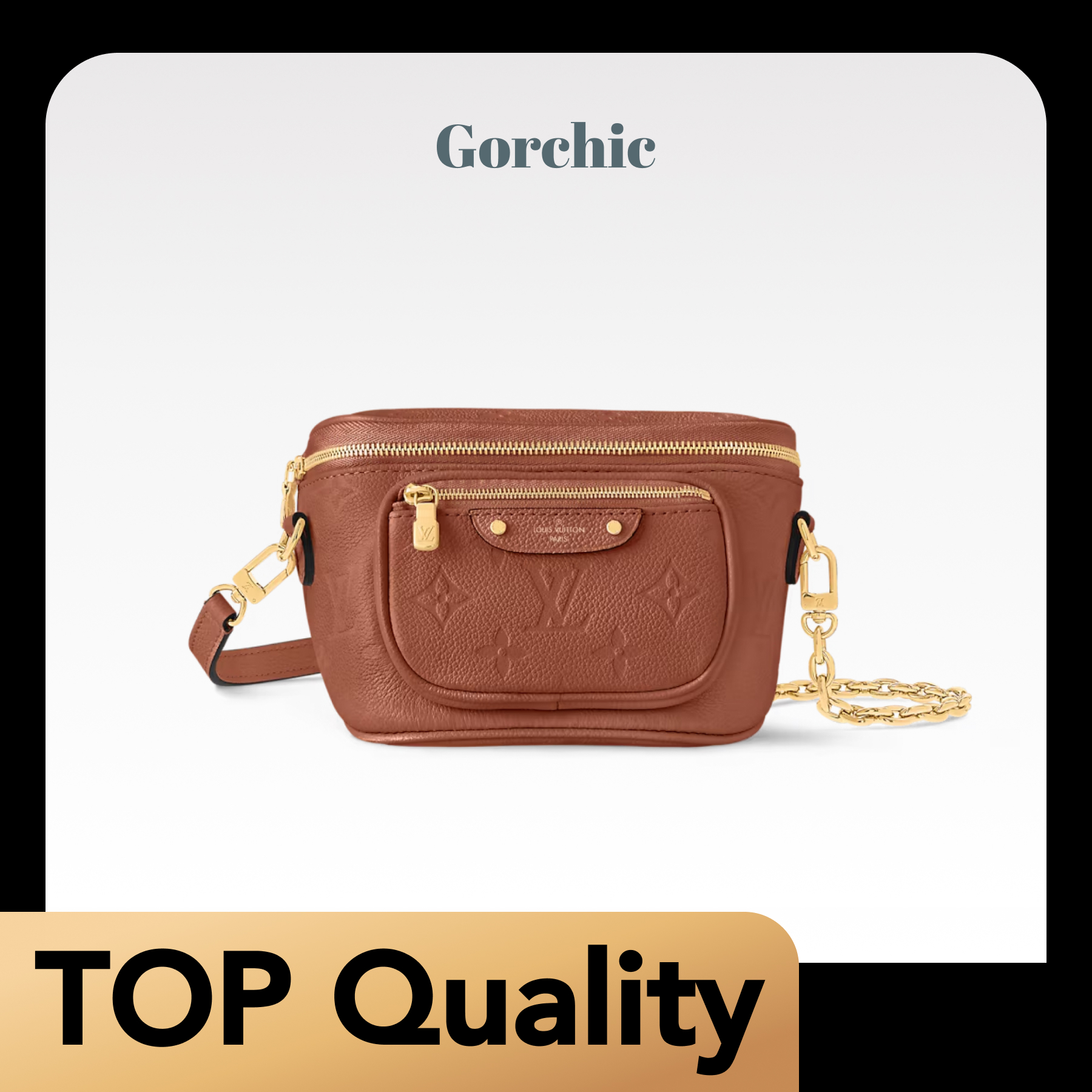 [TOP]Designer Mini Bumbag Brown Bag - Gorchic - $323.99
