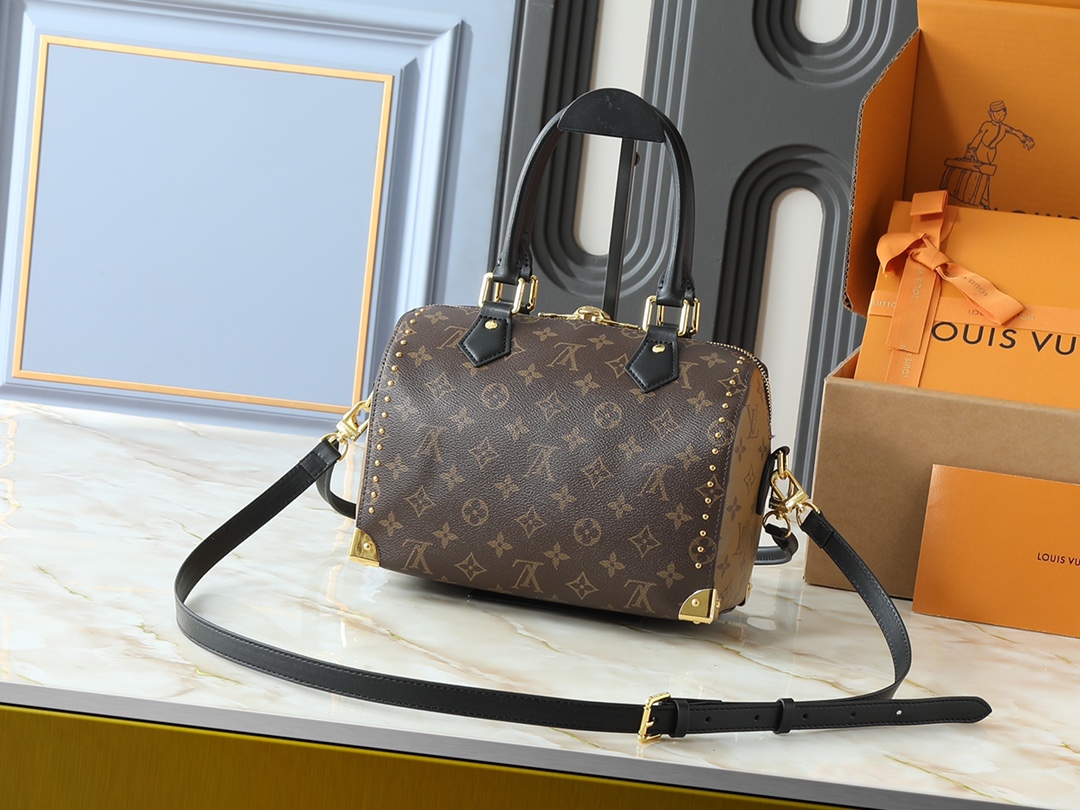 Designer Speedy Trunk 25 Handbag - Brown - Gorchic - $134.99