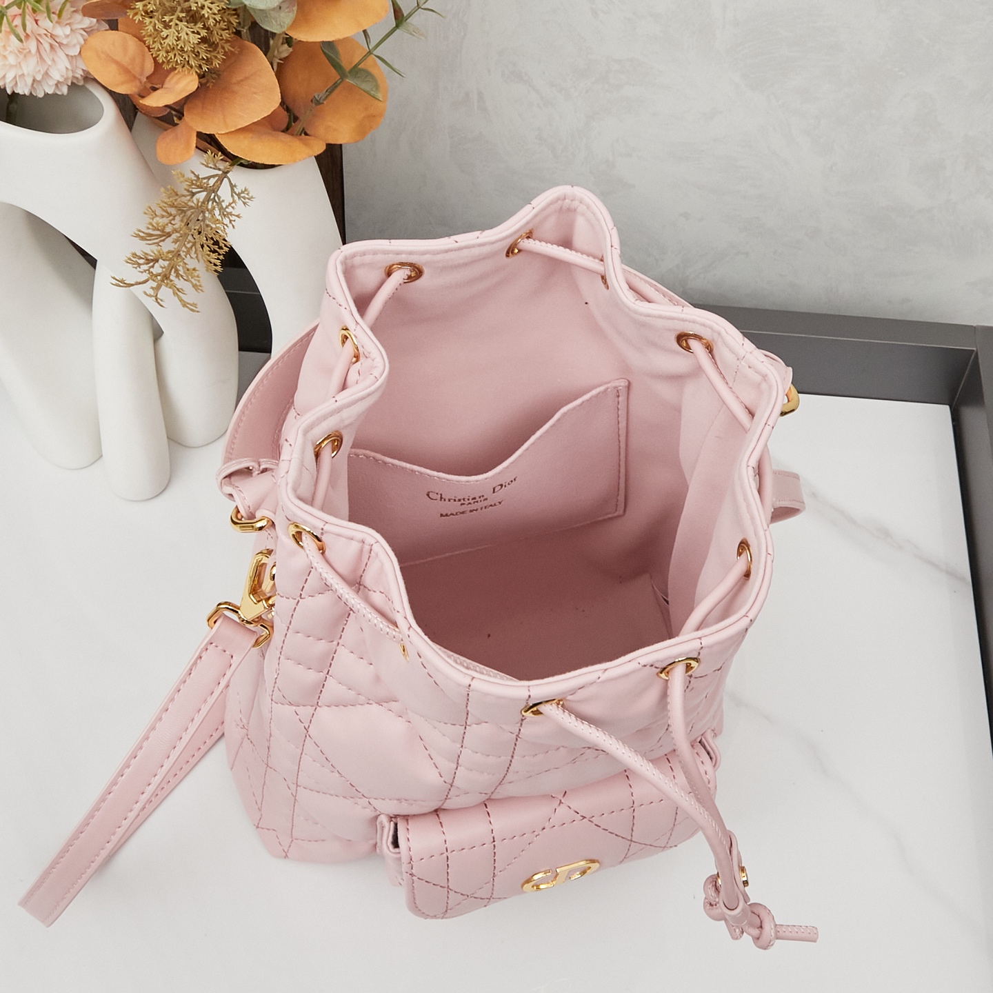 D-Inspired Caro Bucket Bag - Blush Pink - Gorchic - $144.99