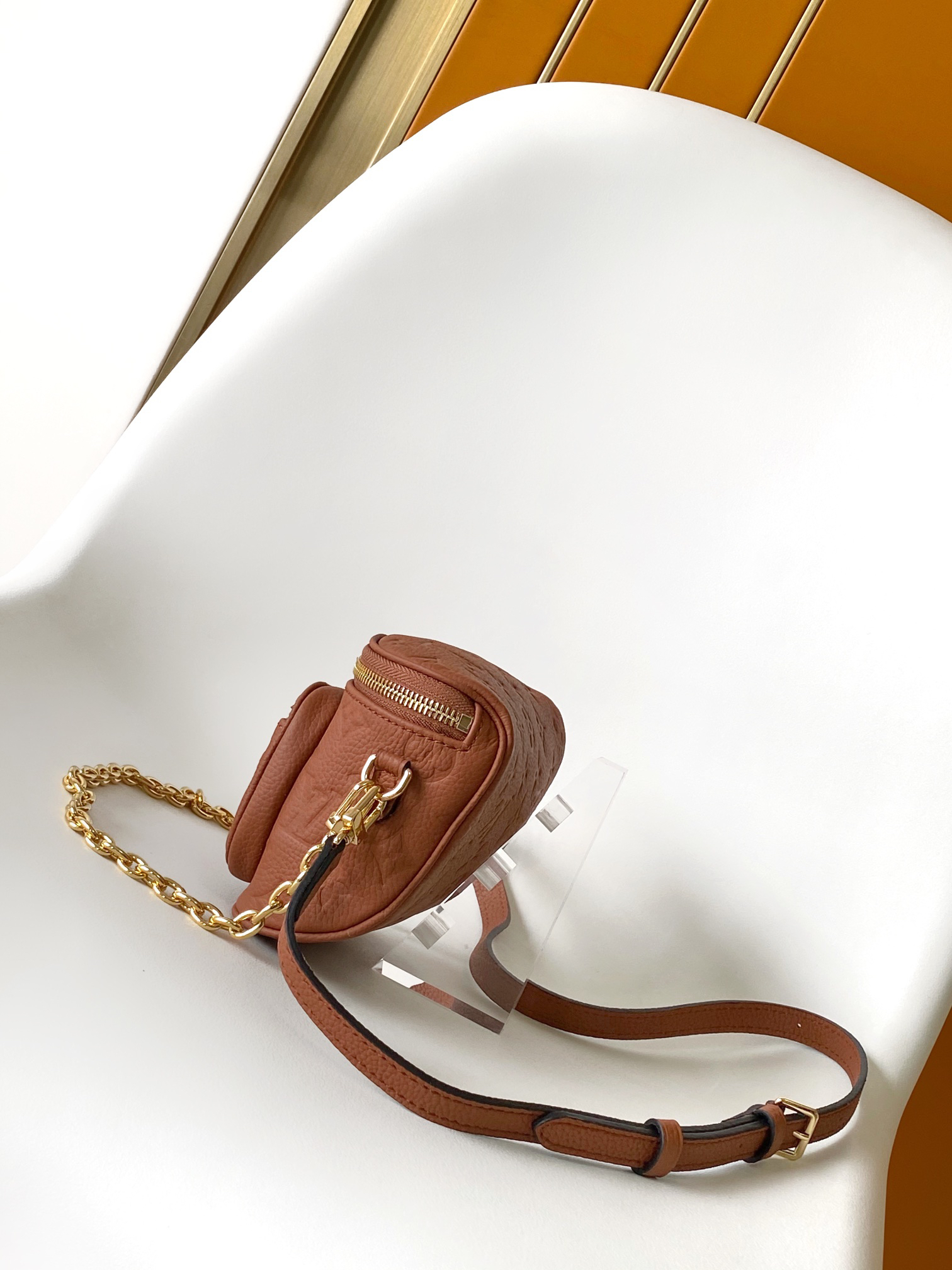 [TOP]Designer Mini Bumbag Brown Bag - Gorchic - $323.99