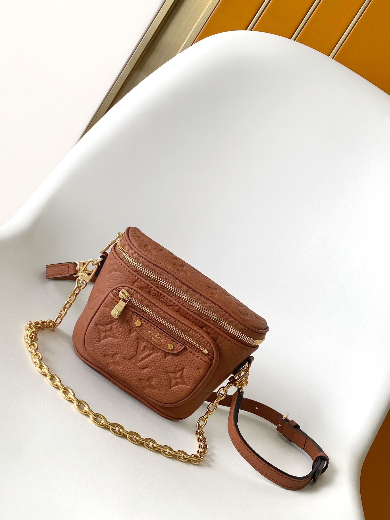 [TOP]Designer Mini Bumbag Brown Bag - Gorchic - $323.99