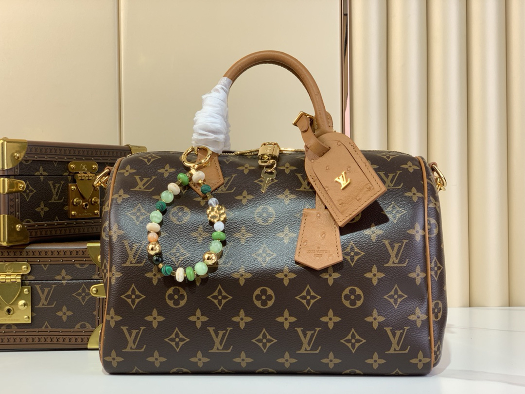 [TOP]Designer Speedy Soft 30 Boho Khaki Handbag - Gorchic - $403.99