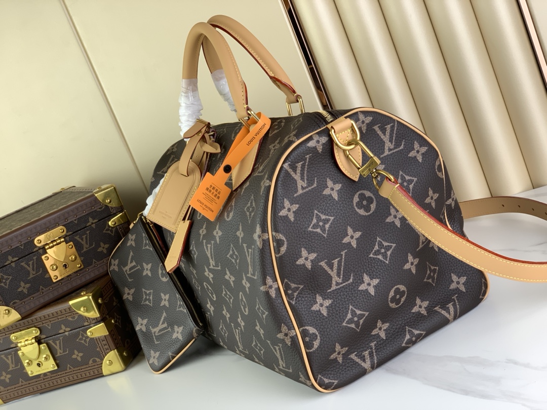 [TOP]Designer Speedy P9 Bandoulière 50 - Brown - Bag - Gorchic - $713.99