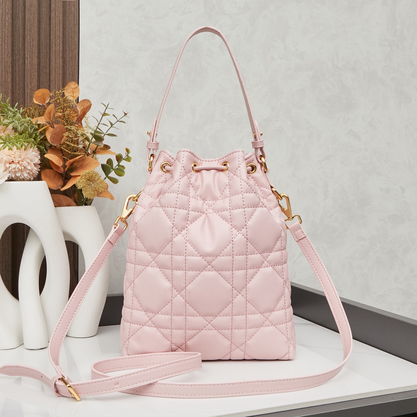 D-Inspired Caro Bucket Bag - Blush Pink - Gorchic - $144.99