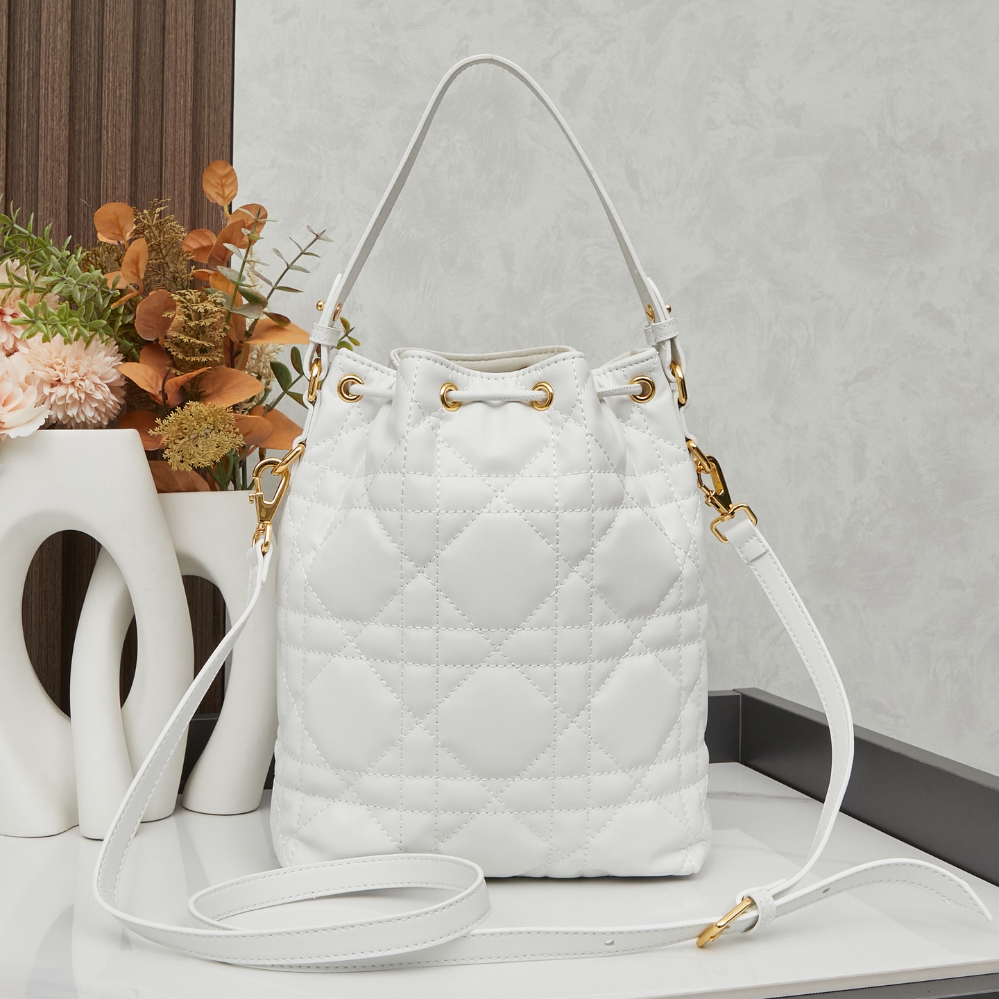 D-Inspired Caro Bucket Bag - White - Gorchic - $144.99