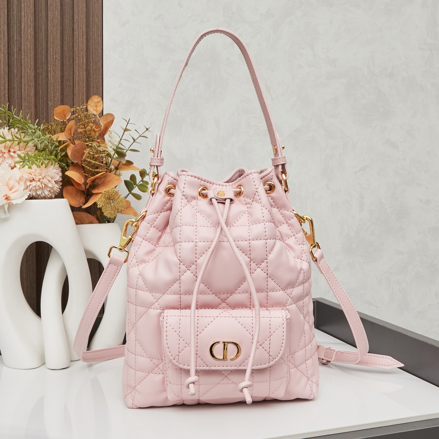 D-Inspired Caro Bucket Bag - Blush Pink - Gorchic - $144.99