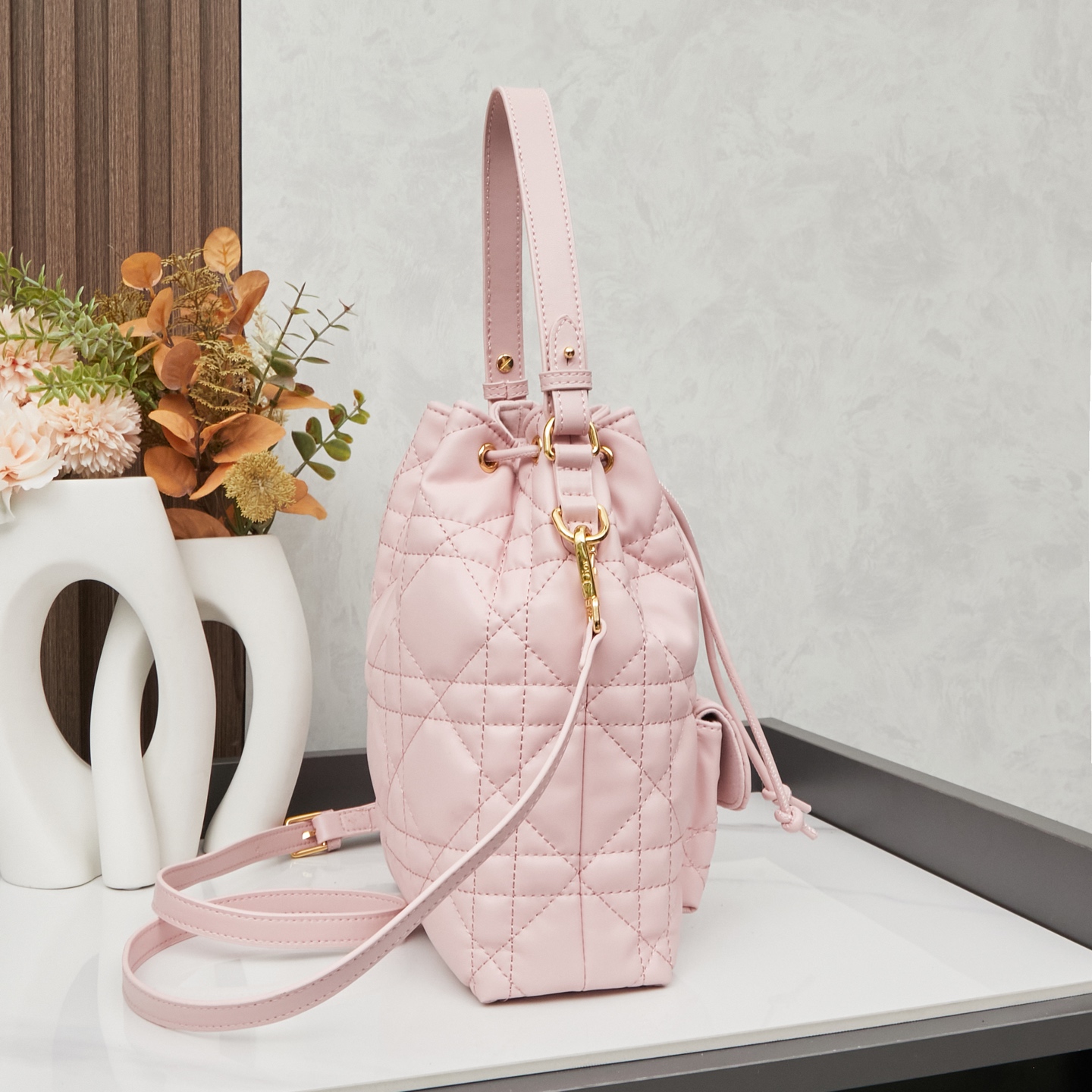 D-Inspired Caro Bucket Bag - Blush Pink - Gorchic - $144.99