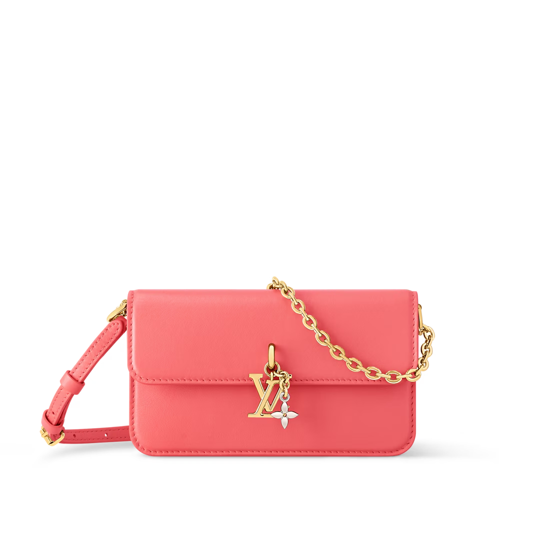 Designer Wallet On Chain LV Bloom - Sweet Coral - Gorchic - $120.99