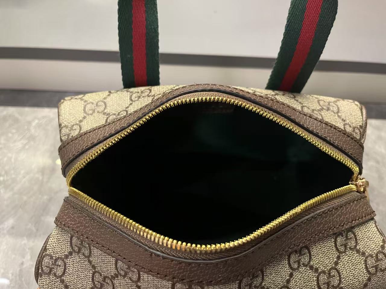 Double-G Mini GG Handbag - Beige and dark brown - Gorchic - $136.99