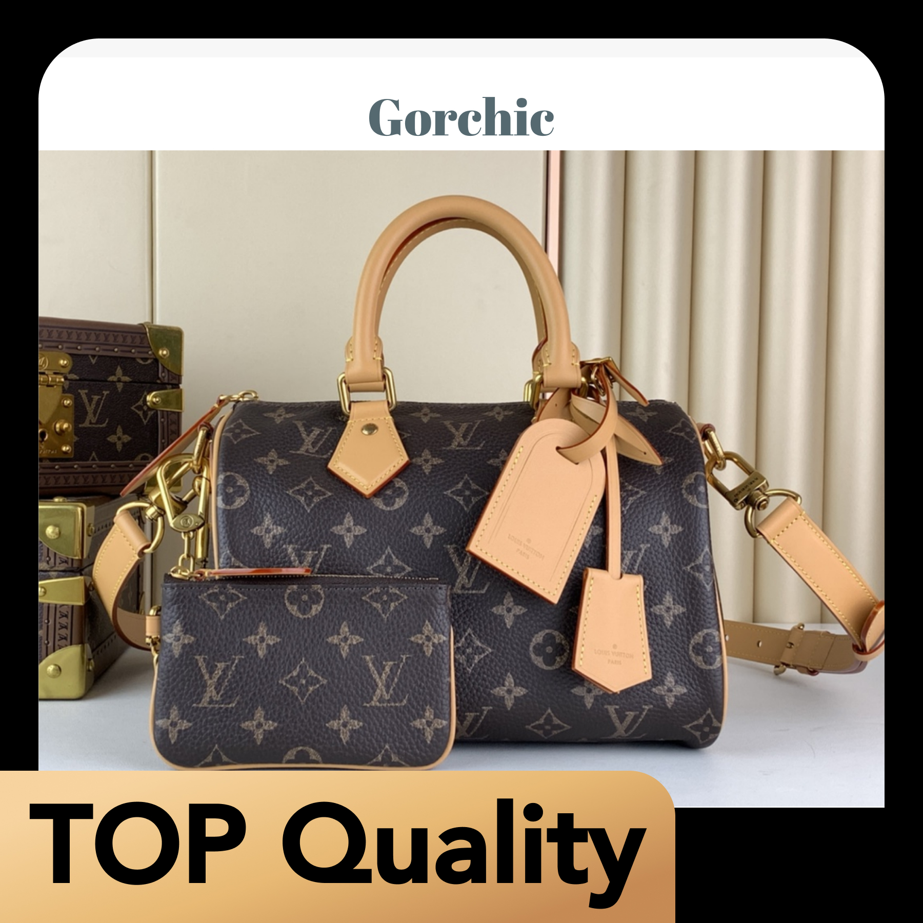 [TOP]Designer SPEEDY P9 BANDOULIERE 25 HANDBAG - Bag - Gorchic - $553.99