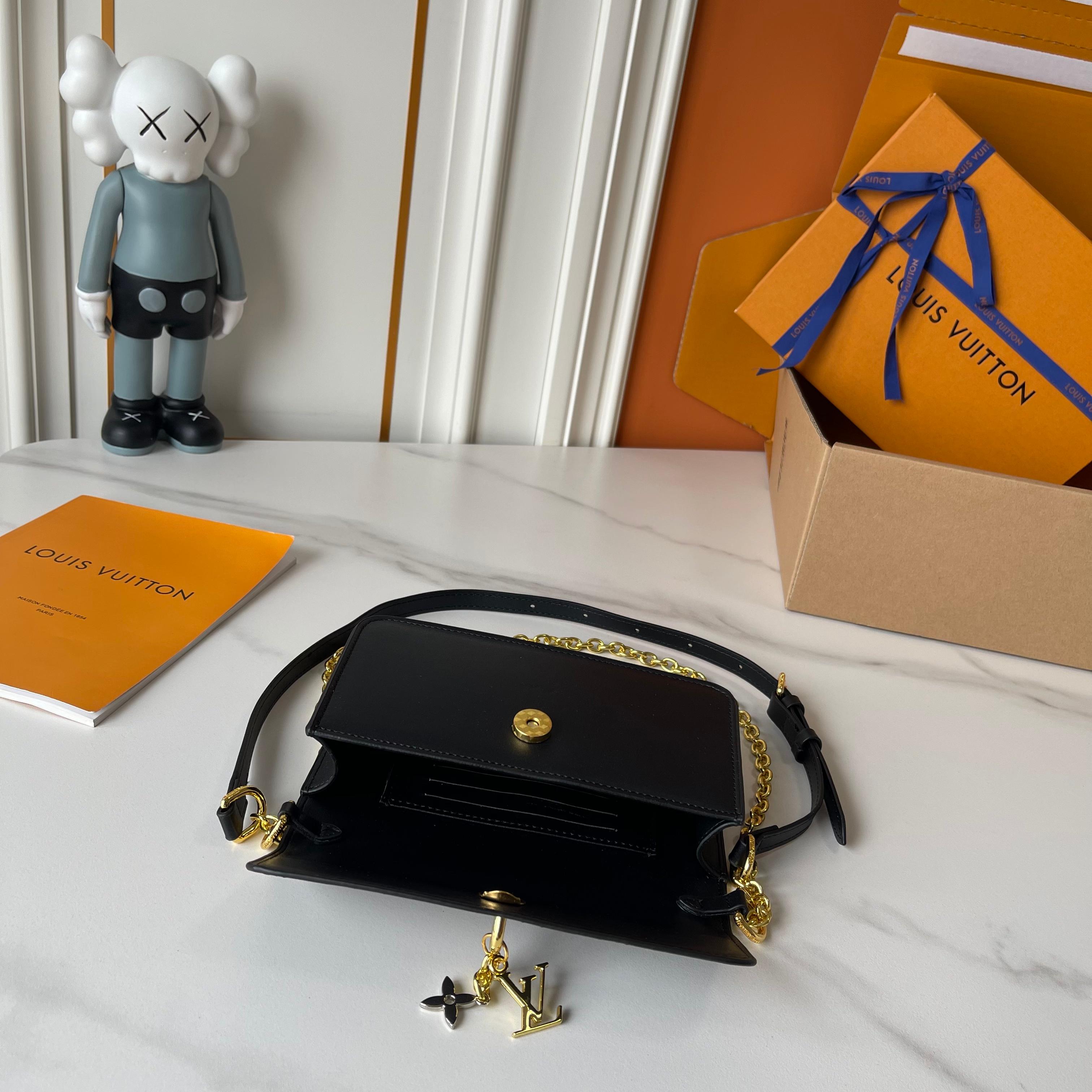 Designer Wallet On Chain LV Bloom - Black - Gorchic - $120.99