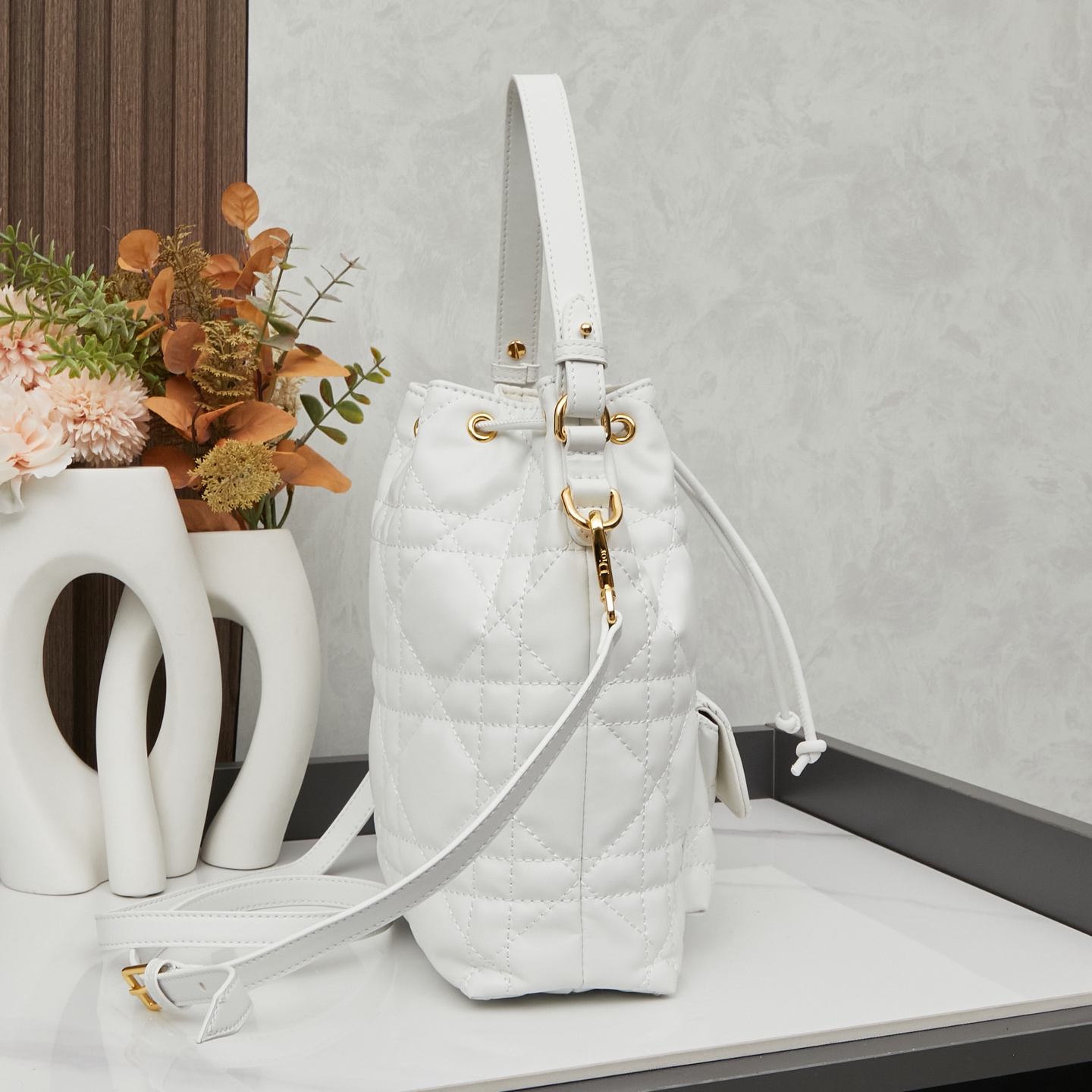 D-Inspired Caro Bucket Bag - White - Gorchic - $144.99