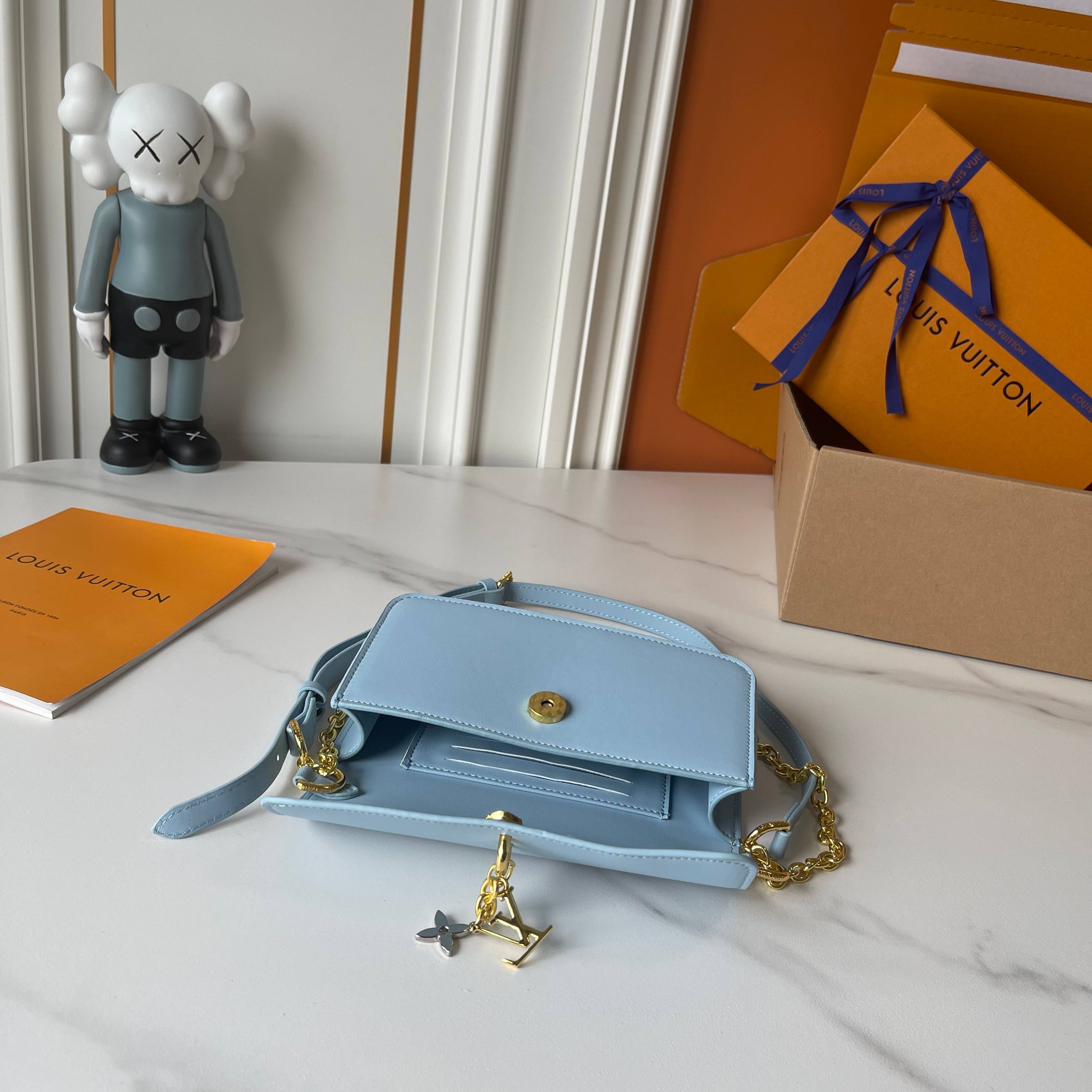 Designer Wallet On Chain LV Bloom - Azure Blue - Gorchic - $120.99