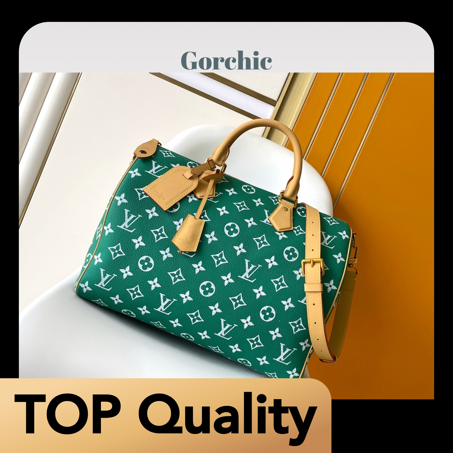 [TOP]Designer Speedy P9 Bandoulière 40 - Green- Bag - Gorchic - $713.99