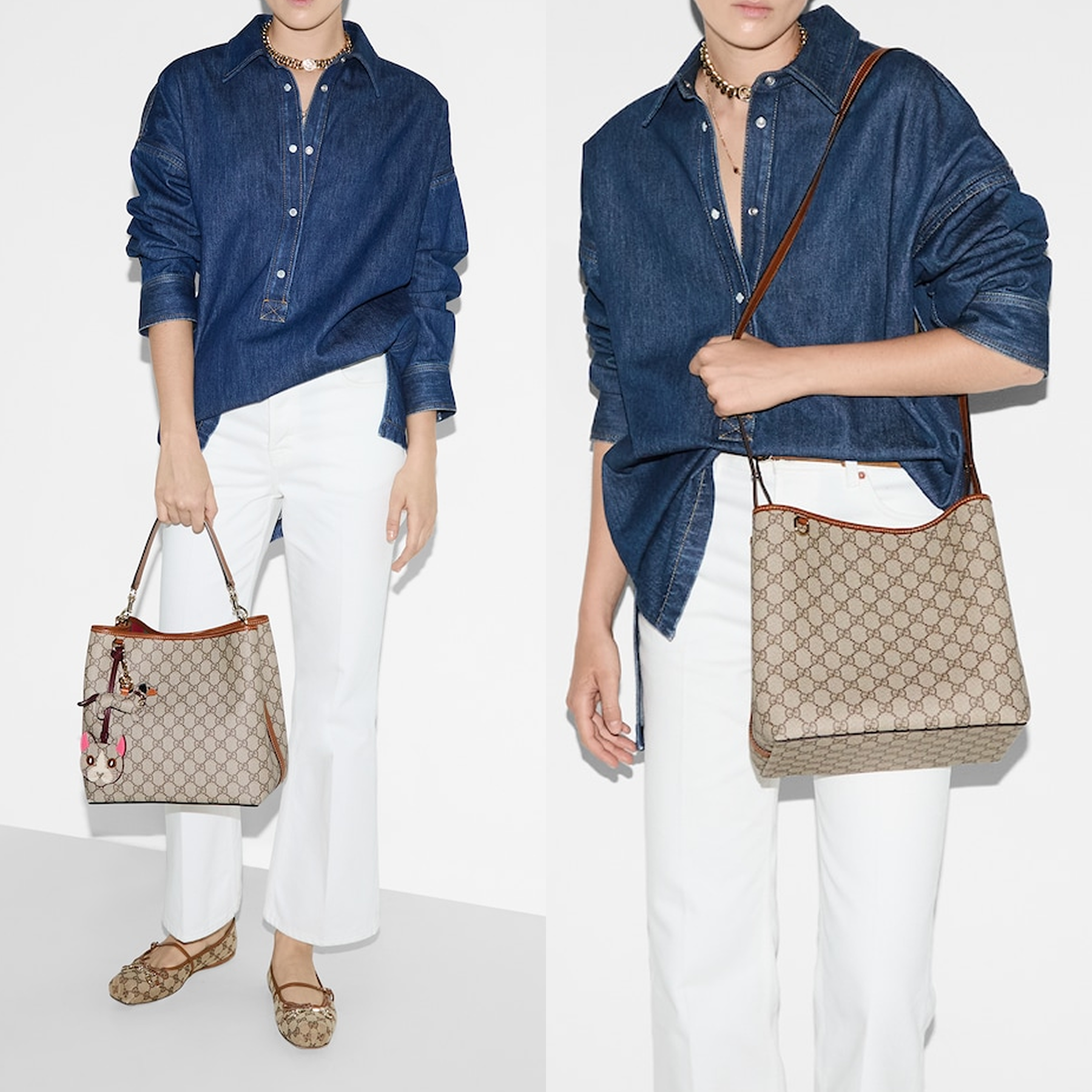 Double-G GG Emblem bucket bag - Medium - Gorchic - $124.99