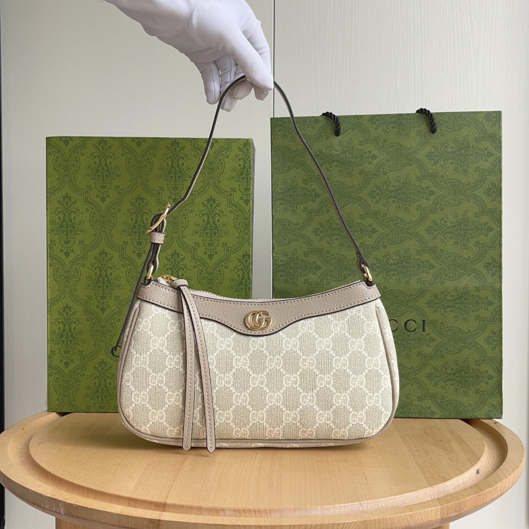 Double-G Ophidia Collection Small Handbag - Beige And White Bag - Gorchic - $121.99