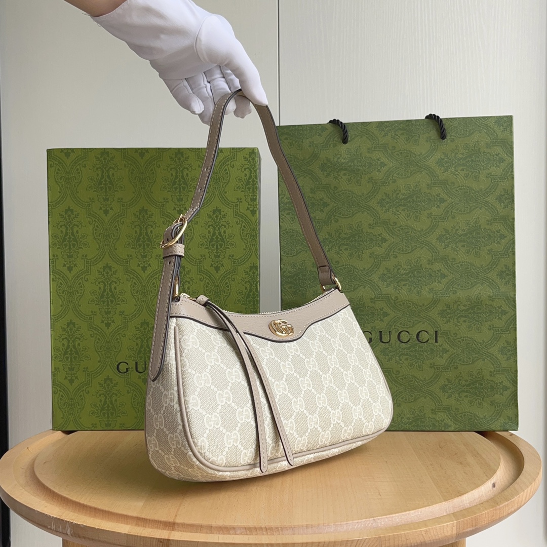 Double-G Ophidia Collection Small Handbag - Beige And White Bag - Gorchic - $121.99