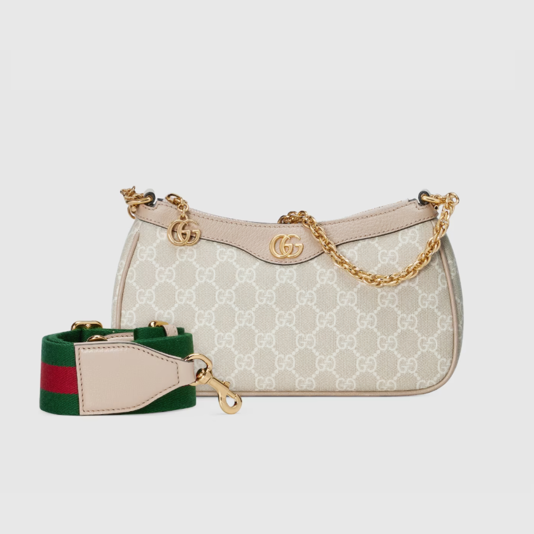 Double-G Ophidia Collection Small Handbag with Extra Starp - Beige And White Bag - Gorchic - $121.99